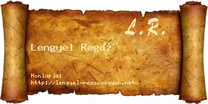 Lengyel Regő névjegykártya